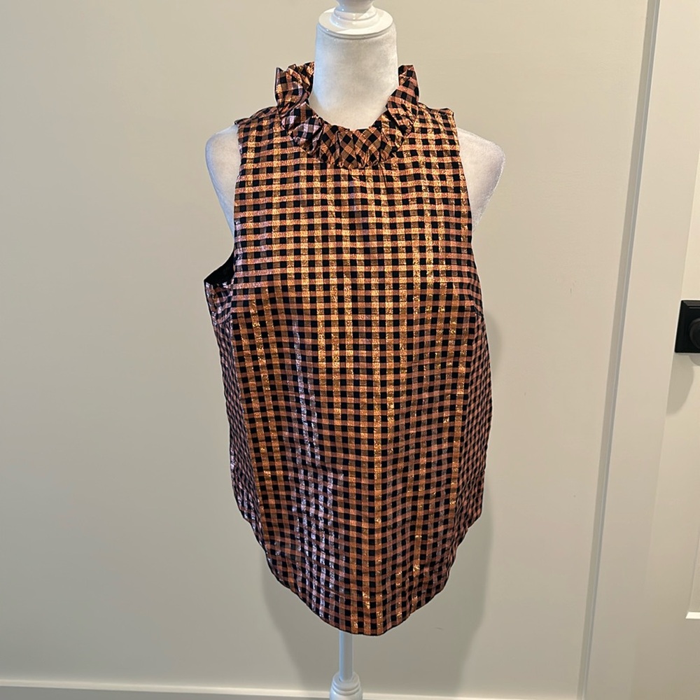 NWT JCrew Rose Gold Metallic Top Sz M
